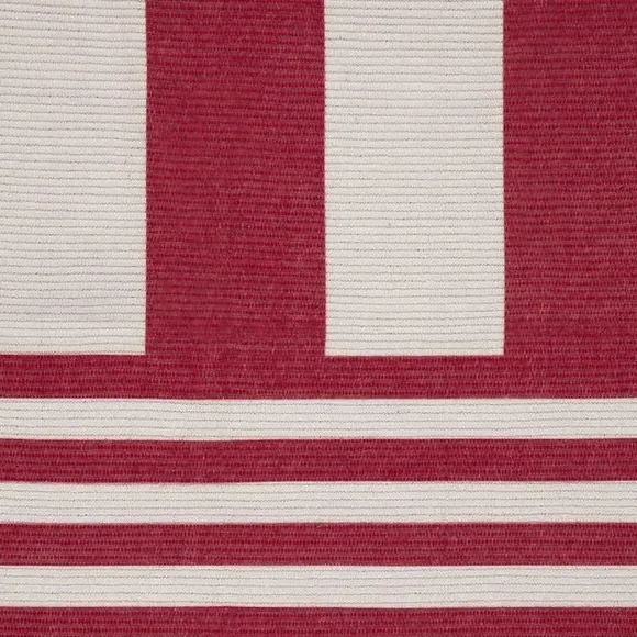 Striped Indoor Outdoor Rug - Red, Polyester