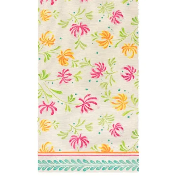 Table Runner with Floral Print - Multicolor