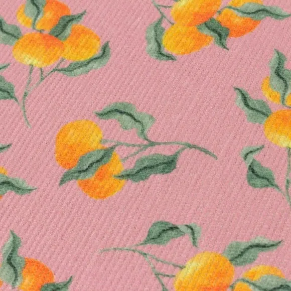 Table Runner with Orange Print - Pink, Polyester