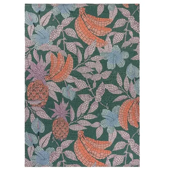 Washable Indoor Outdoor Rug - Green, Polyester