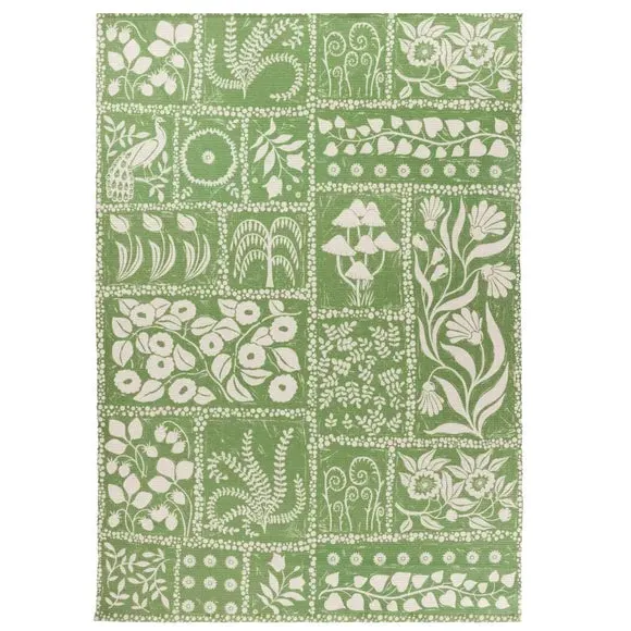 Washable Indoor Outdoor Rug - Green, Polyester
