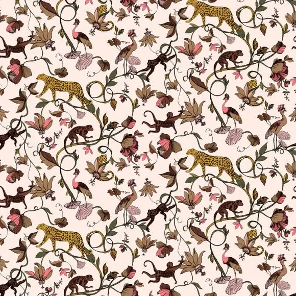 Wildlife Wallpaper with Paste-the-Wall - White
