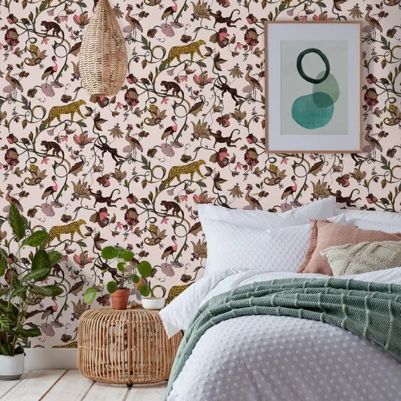 Wildlife Wallpaper with Paste-the-Wall - White