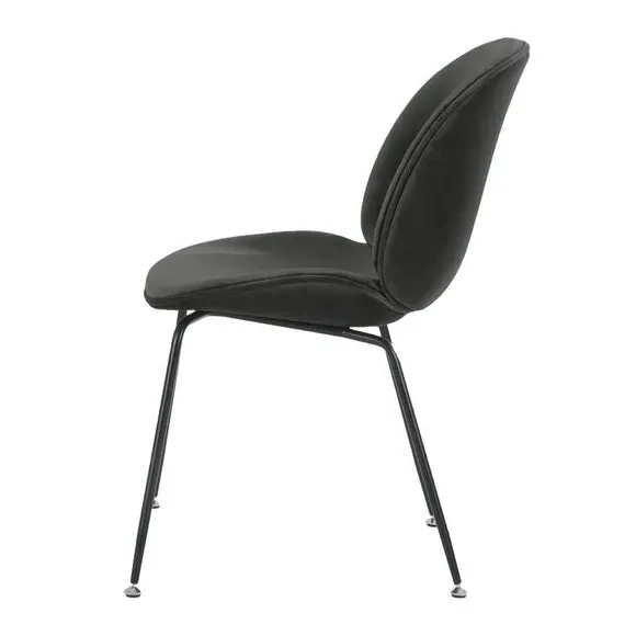 Dining Chair with Metal Legs - Dark Grey, Velvet