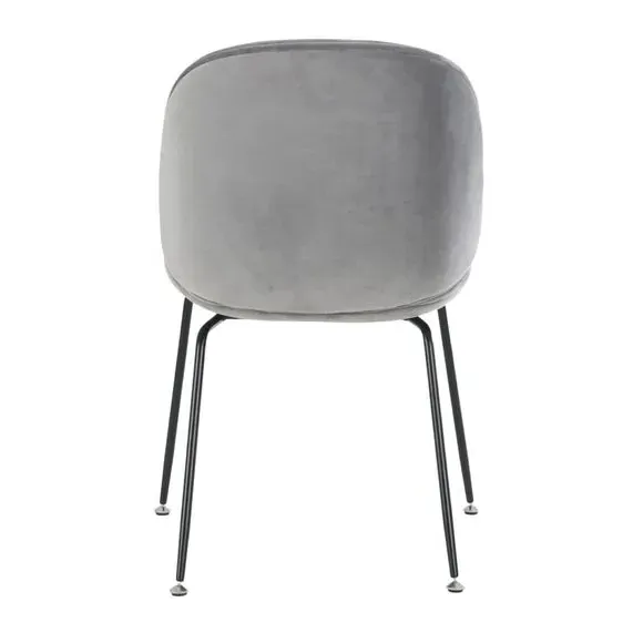 Dining Chair with Metal Legs - Light Grey, Velvet