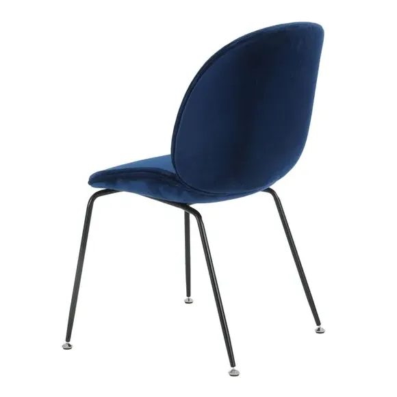 Dining Chair with Metal Legs - Navy, Velvet