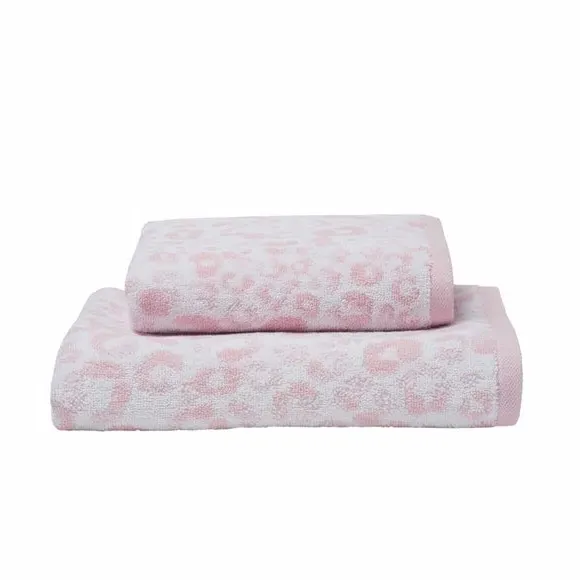 Animal Print Cotton Towel - Pink