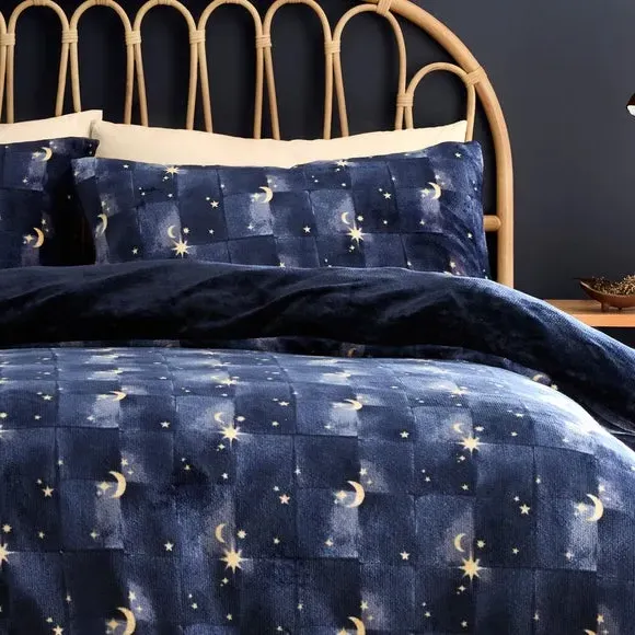 Cosmic Star Duvet Cover Set - Blue, Fleece