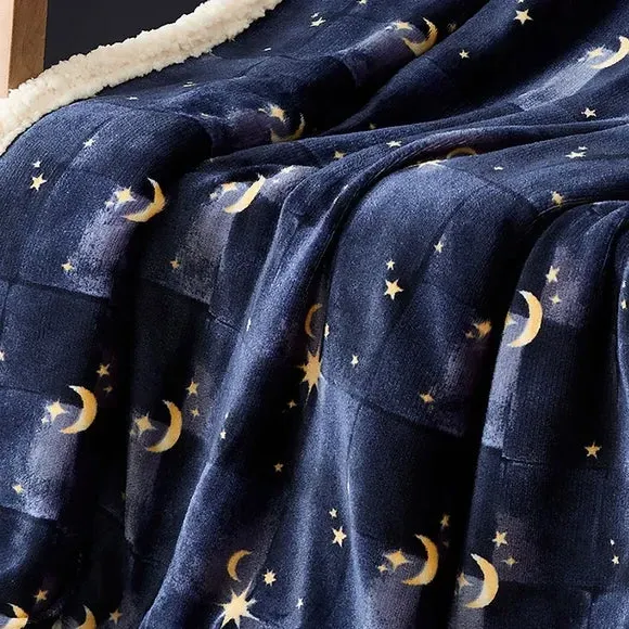 Cosmic Star Throw Blanket - Navy, Fleece