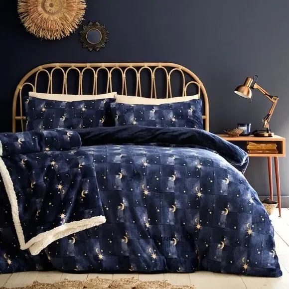Cosmic Star Throw Blanket - Navy, Fleece
