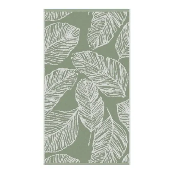 Cotton Towel with Botanical Design - Green