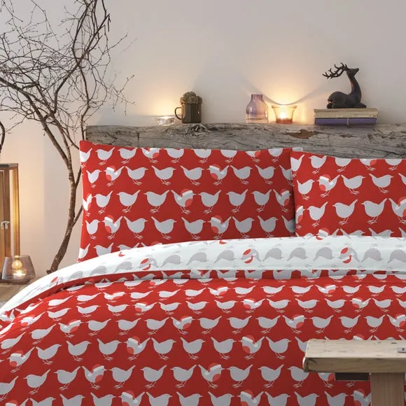 Duvet Cover Set with Pillowcase - Red, Cotton