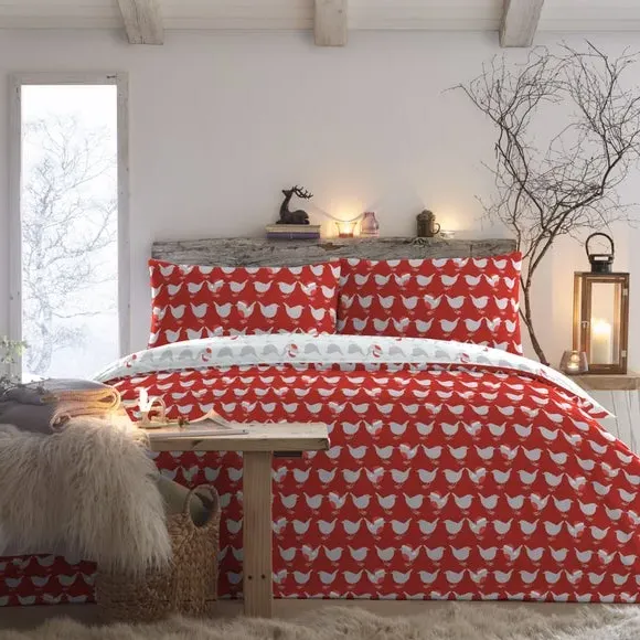 Duvet Cover Set with Pillowcase - Red, Cotton image