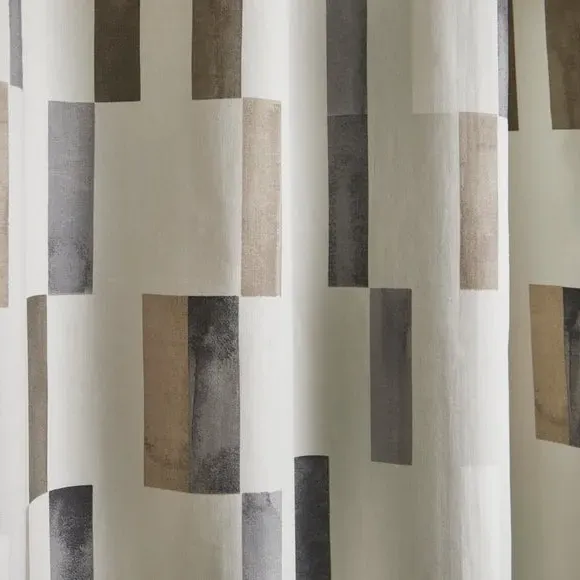 Eyelet Curtains with Lining - Natural, Cotton