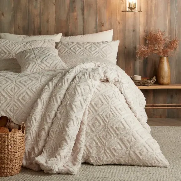 Fleece Throw Blanket Reversible - Natural, Sherpa