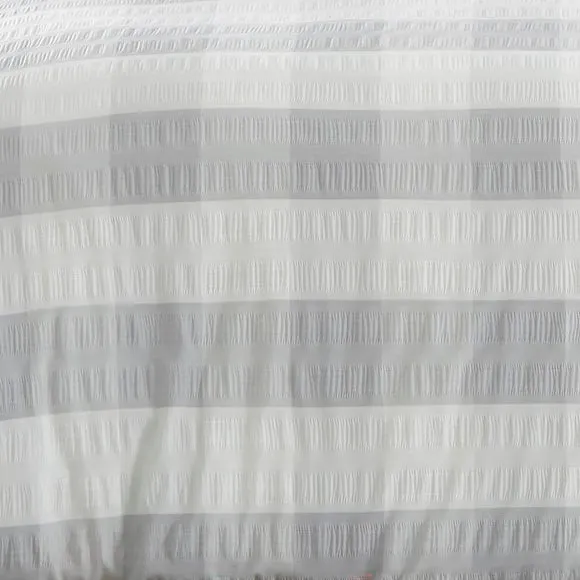 Gingham Duvet Cover Set - Silver, Seersucker