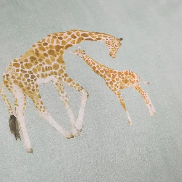 Giraffe Print Duvet Set - Duck Egg, Polycotton
