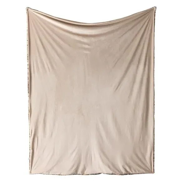 Leopard Print Throw Blanket - Natural, Fleece