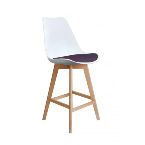 Bar Stool with Removable Pad - Aubergine, Plastic