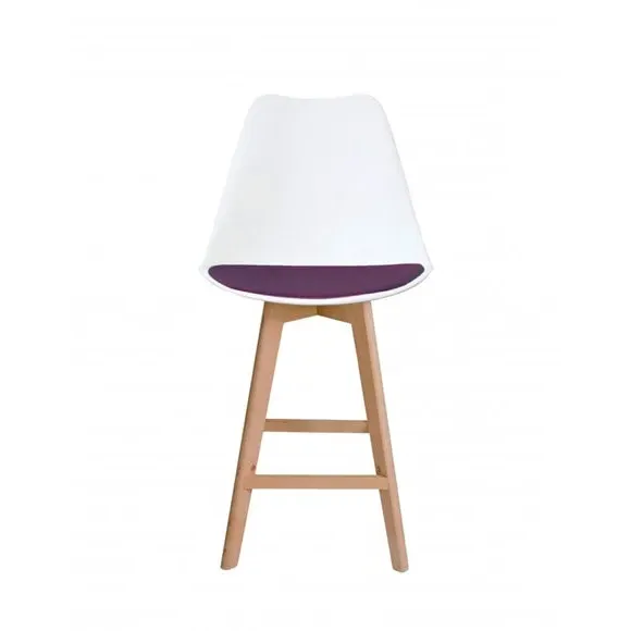 Bar Stool with Removable Pad - Aubergine, Plastic
