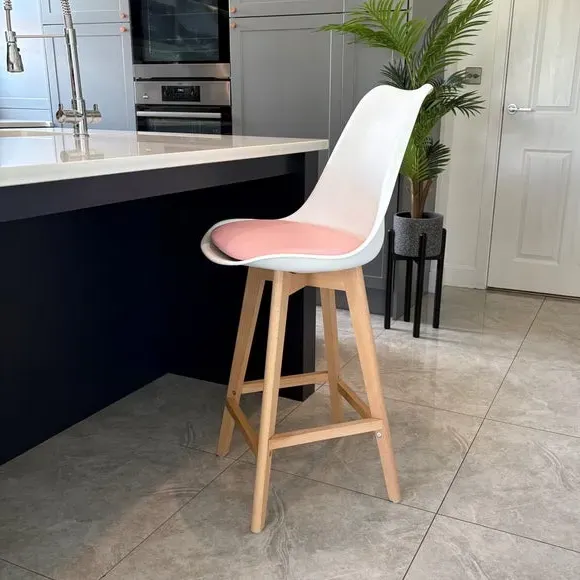 Bar Stool with Removable Pad - Blush, Plastic
