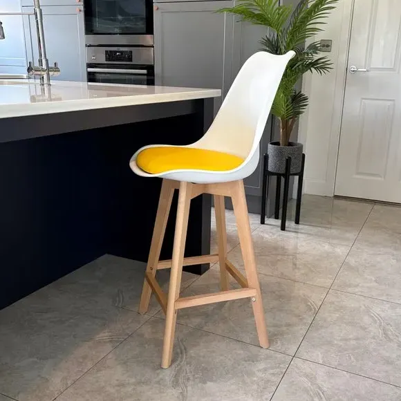 Bar Stool with Removable Pad - Yellow, Plastic