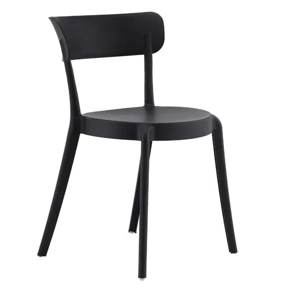 Bistro Dining Chair Stackable - Black, Plastic