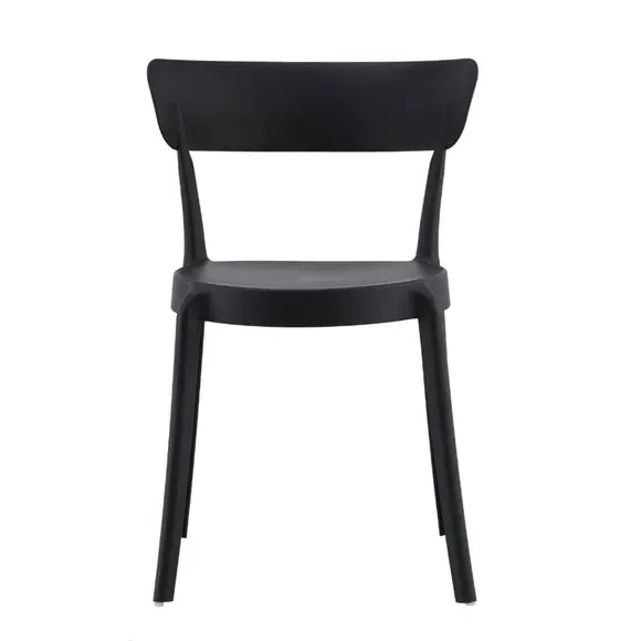 Bistro Dining Chair Stackable - Black, Plastic