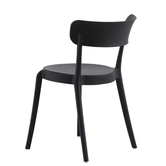 Bistro Dining Chair Stackable - Black, Plastic