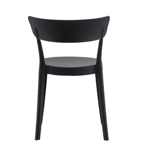 Bistro Dining Chair Stackable - Black, Plastic