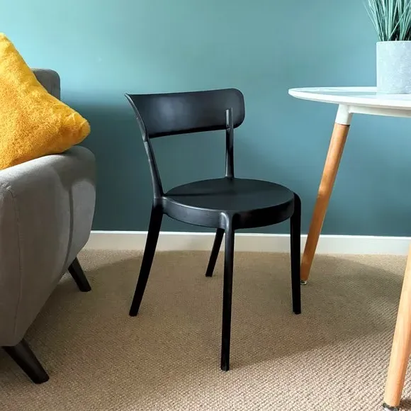 Bistro Dining Chair Stackable - Black, Plastic image