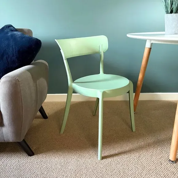 Bistro Dining Chair Stackable - Green, Plastic