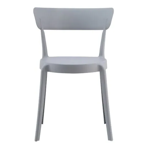 Bistro Dining Chair Stackable - Grey, Plastic