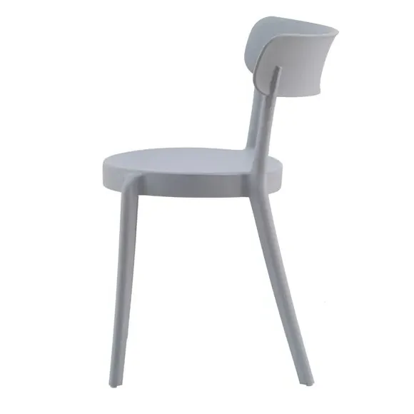 Bistro Dining Chair Stackable - Grey, Plastic