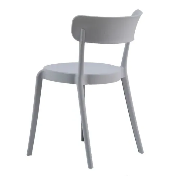 Bistro Dining Chair Stackable - Grey, Plastic