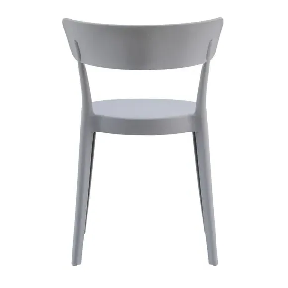 Bistro Dining Chair Stackable - Grey, Plastic