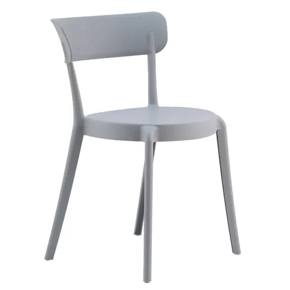 Bistro Dining Chair Stackable - Grey, Plastic
