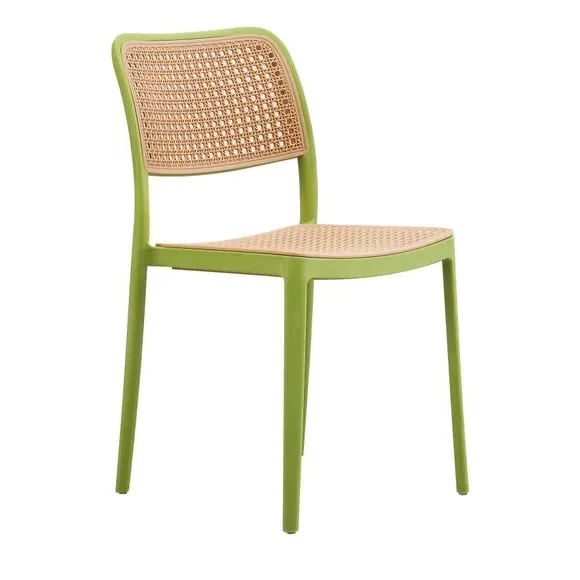 Cafe Dining Chair Stackable - Green, Plastic