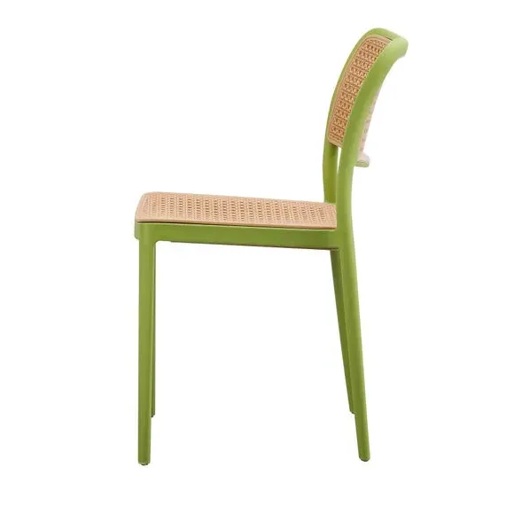 Cafe Dining Chair Stackable - Green, Plastic