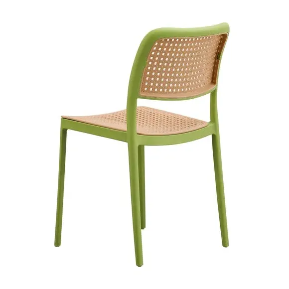 Cafe Dining Chair Stackable - Green, Plastic