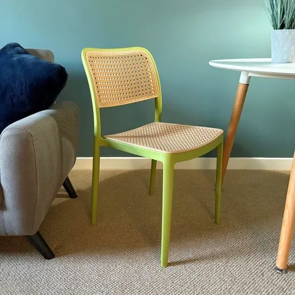 Cafe Dining Chair Stackable - Green, Plastic image