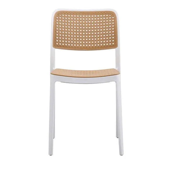 Cafe Dining Chair Stackable - White, Plastic