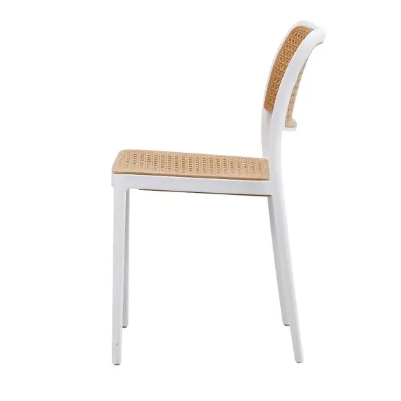 Cafe Dining Chair Stackable - White, Plastic