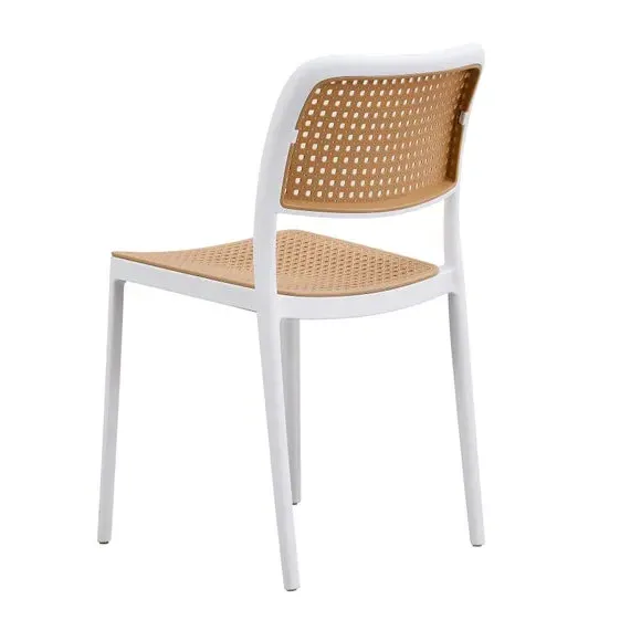 Cafe Dining Chair Stackable - White, Plastic