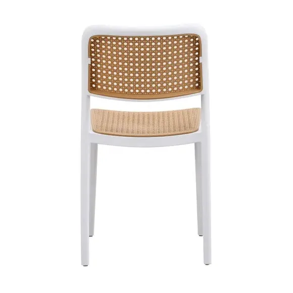 Cafe Dining Chair Stackable - White, Plastic