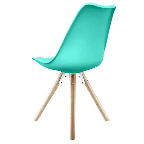 Dining Chair with Pyramid Legs - Aqua, Plastic