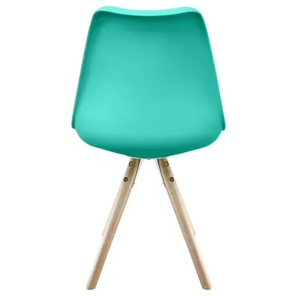 Dining Chair with Pyramid Legs - Aqua, Plastic