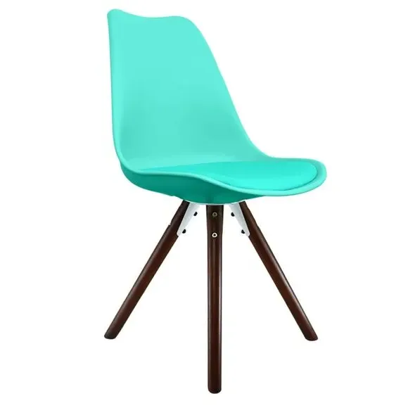 Dining Chair with Pyramid Legs - Aqua, Plastic