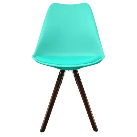 Dining Chair with Pyramid Legs - Aqua, Plastic