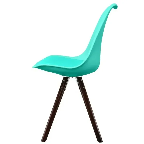 Dining Chair with Pyramid Legs - Aqua, Plastic